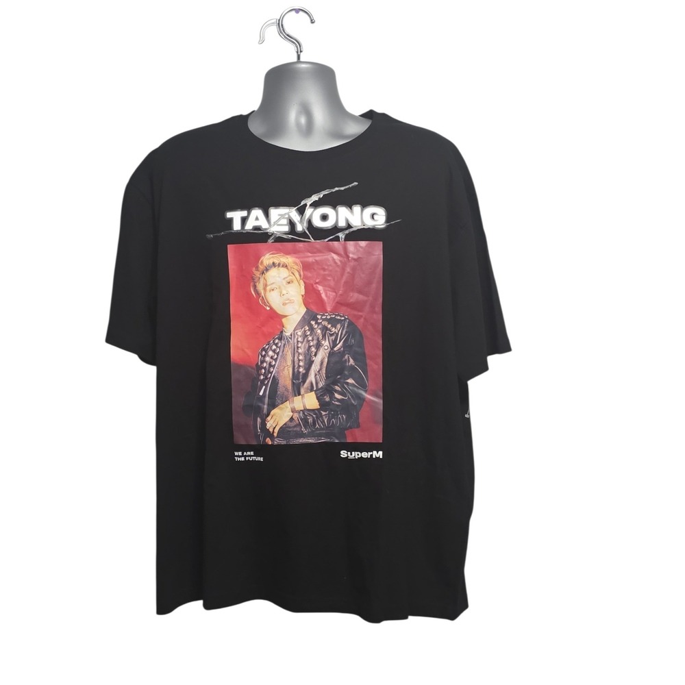 SuperM Taeyong Graphic T-Shirt Black SM Entertainment K-Pop Merch Men Size XL